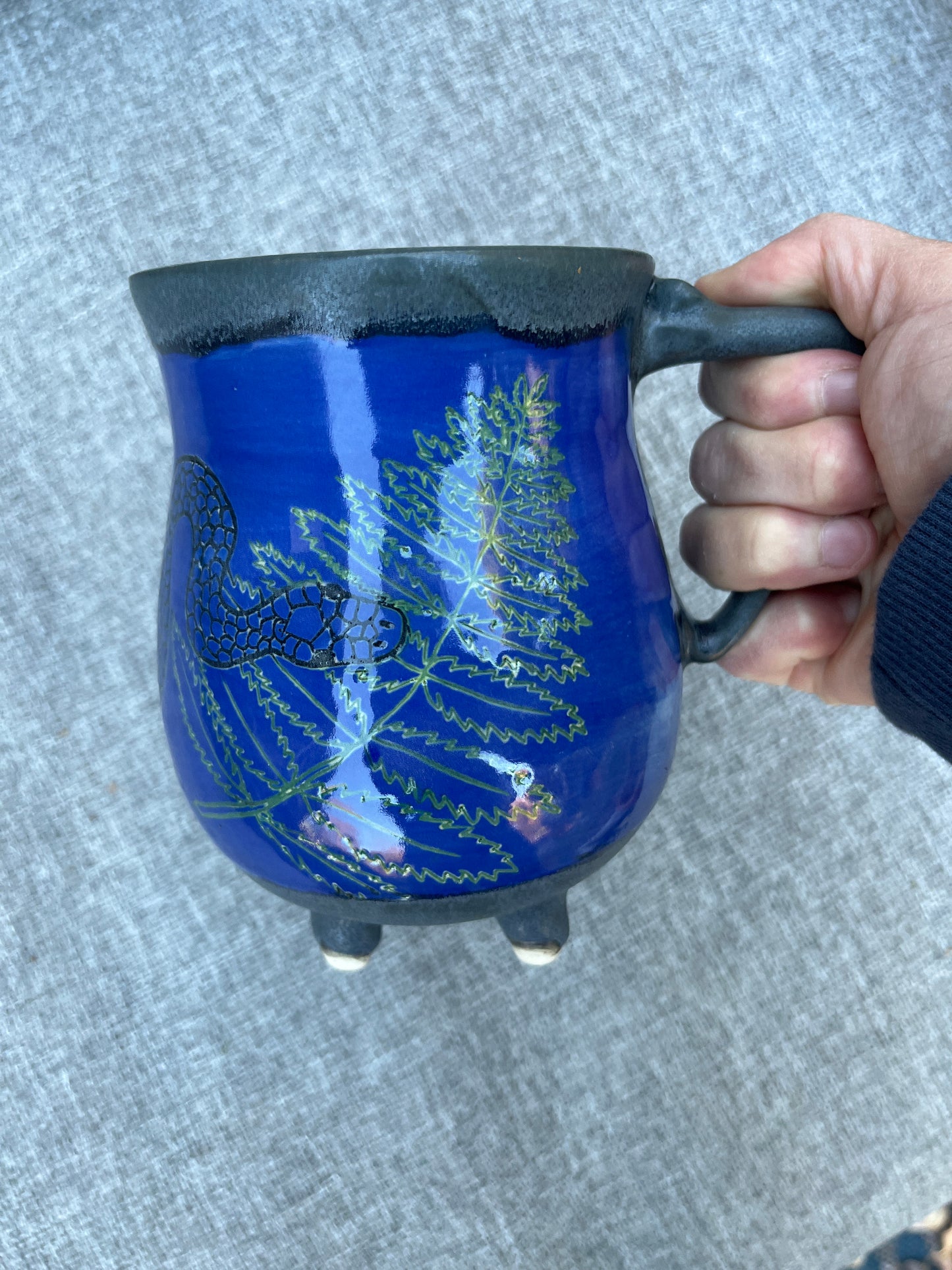 Snake in the Ferns Cauldron Mug