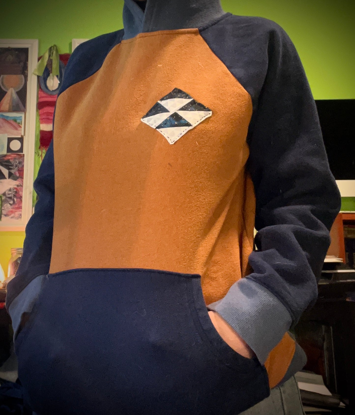 Upcycled Kali Power Yellow/Blue Sweatshirt