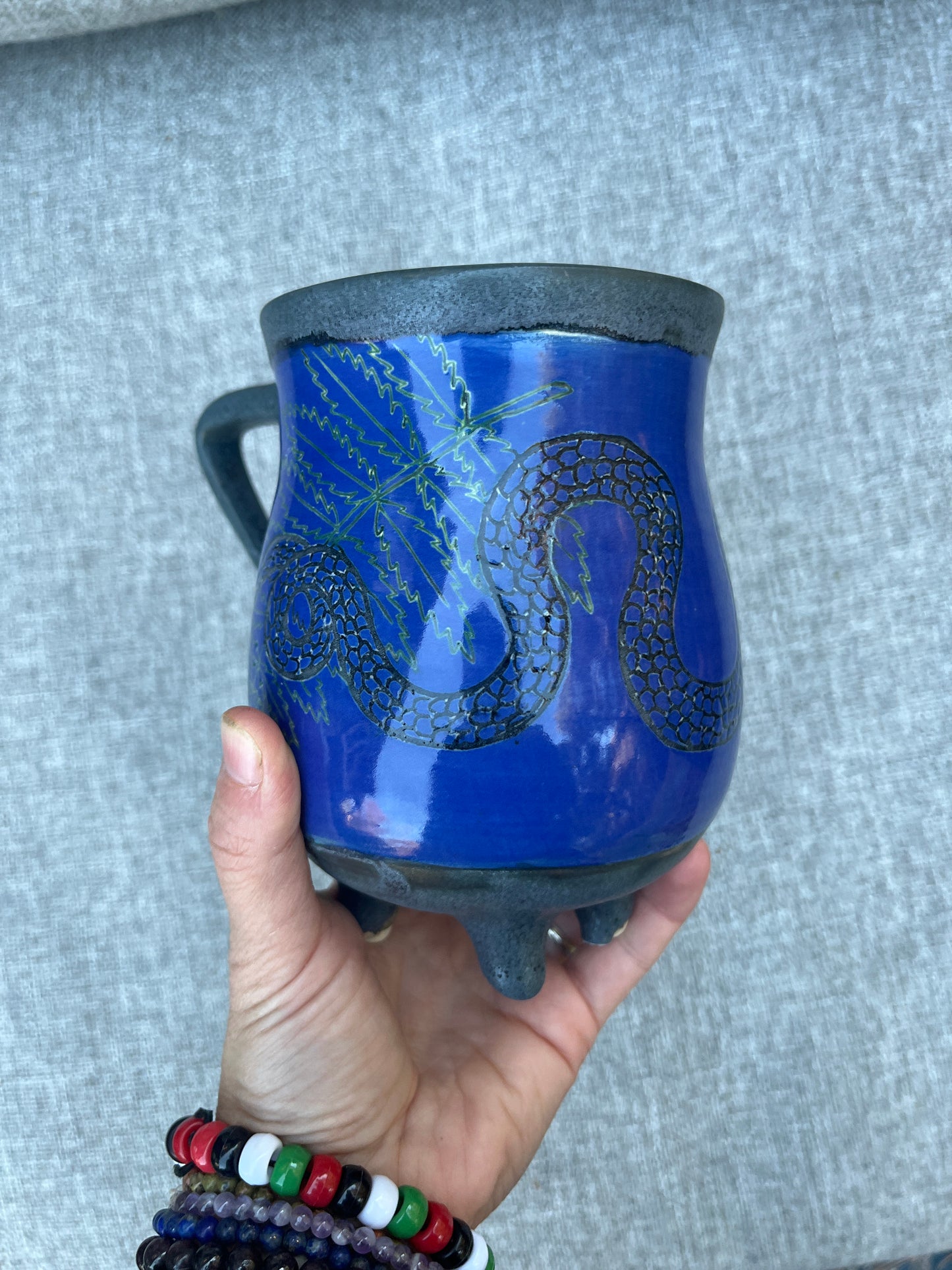 Snake in the Ferns Cauldron Mug