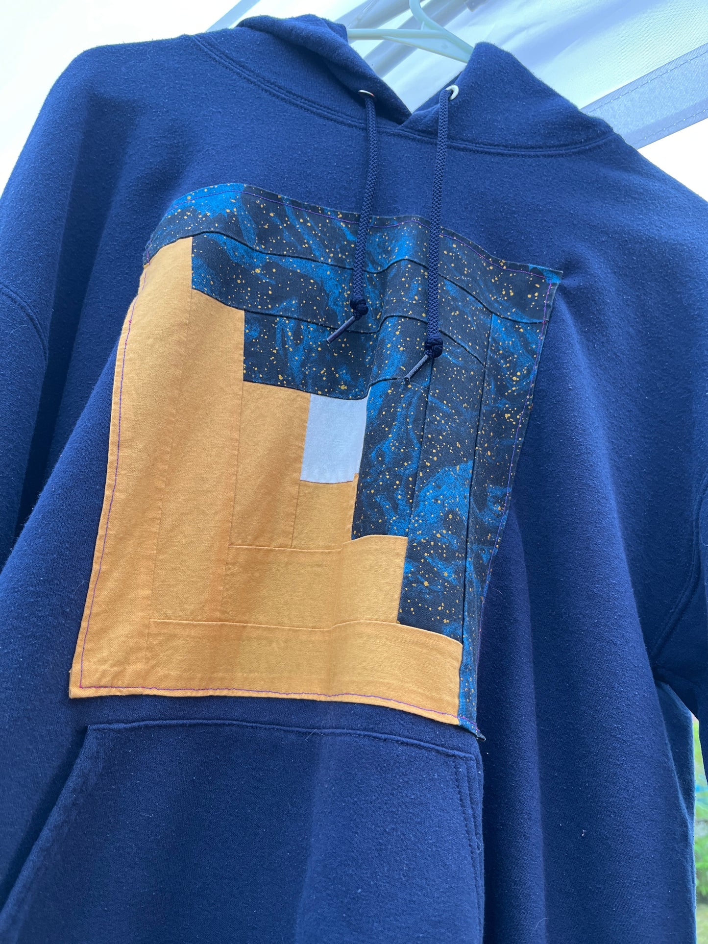 Upcycled Starry Night Blue Sweatshirt