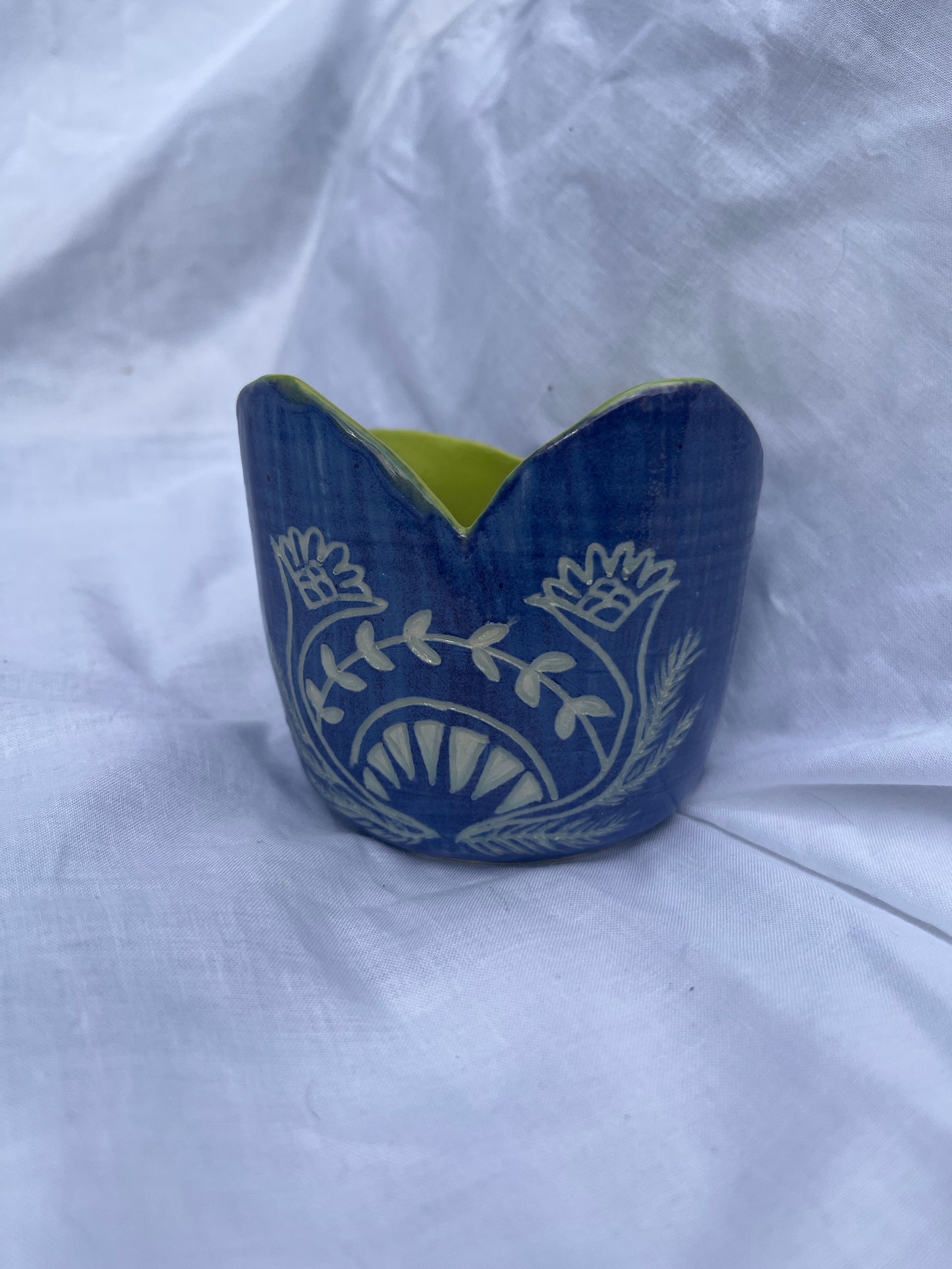 Purple Blooms Salt Bowl