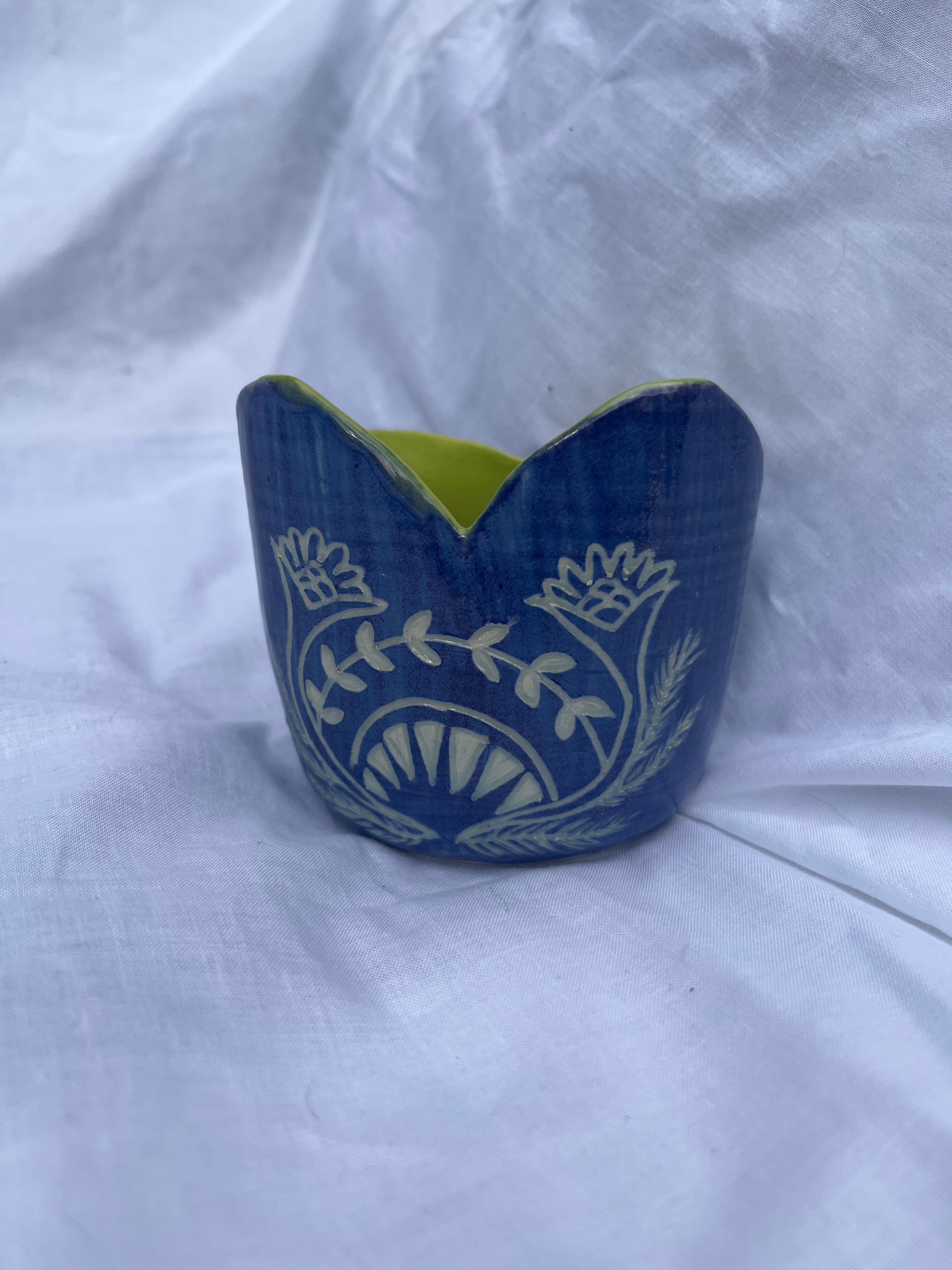 Purple Blooms Salt Bowl