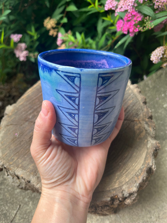 Tatreez Tumbler-Key & Moon with Feathers