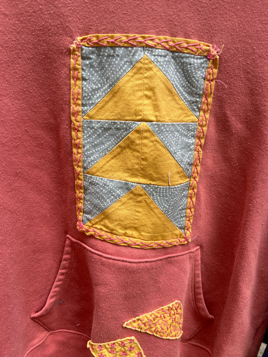 Migrate-embroidered/quilt sweatshirt